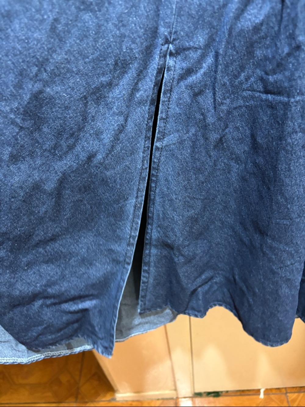 Women’s Denim Button-Front Dress - Blue - Picture 8 of 11
